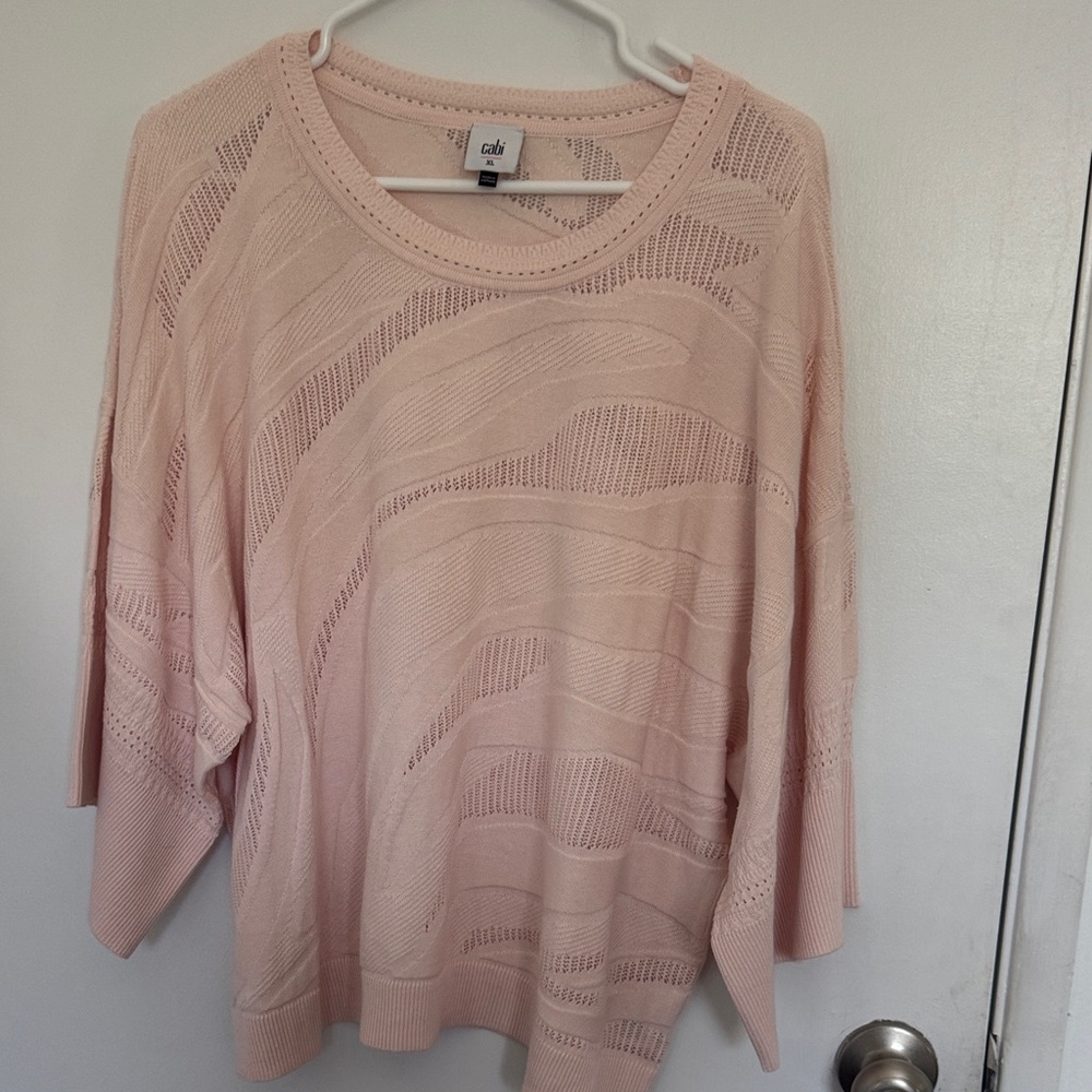 CAbi Women's Soft Pink Scoop Neck Sweater
